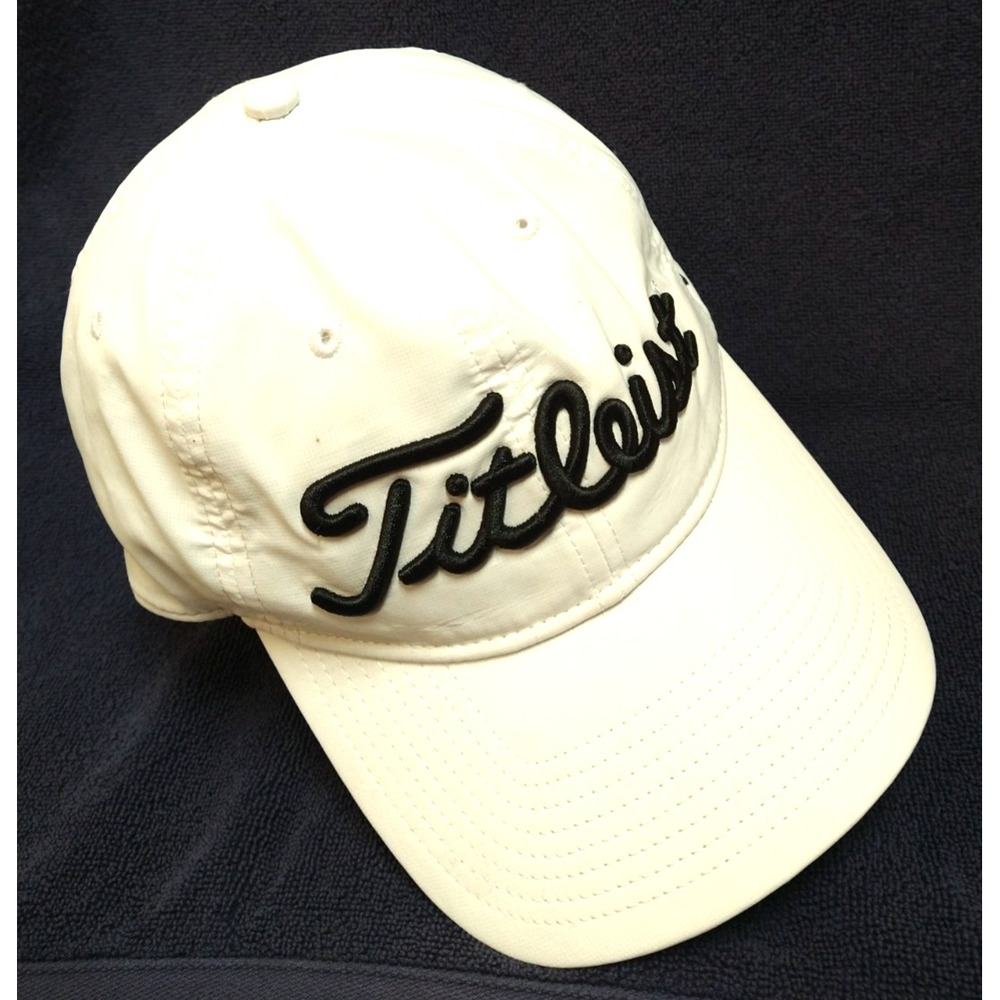Titleist Men's Performance Golf Hat - white with black lettering, adj size